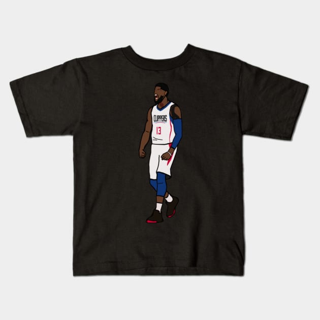 Paul George NBA LA Clippers Kids T-Shirt by IveyEricssonArt